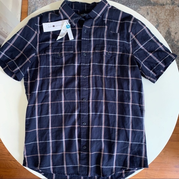 Treasure & Bond Slim Fit Spaced Plaid Button Shirt Men’s Medium NWOT - Picture 3 of 9